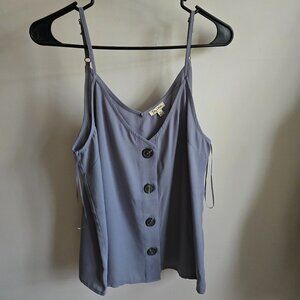 Blue Button Front Camisole - Lily White from Buckle, Size XL